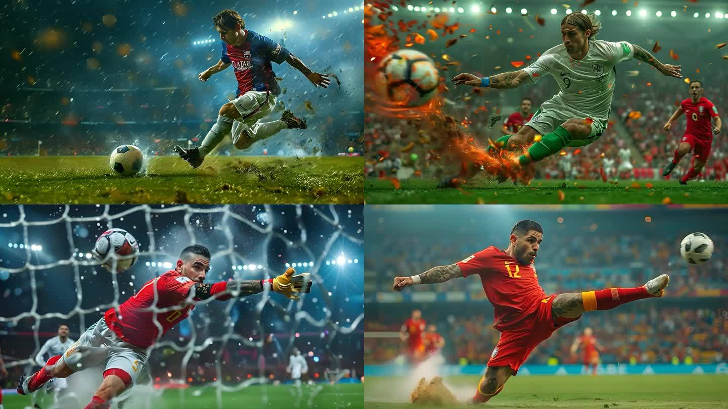 一场高水平足球比赛上演，球员们技术精湛表现的简单介绍